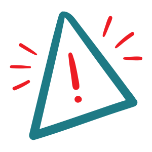 Triangle with an exclamation point inside