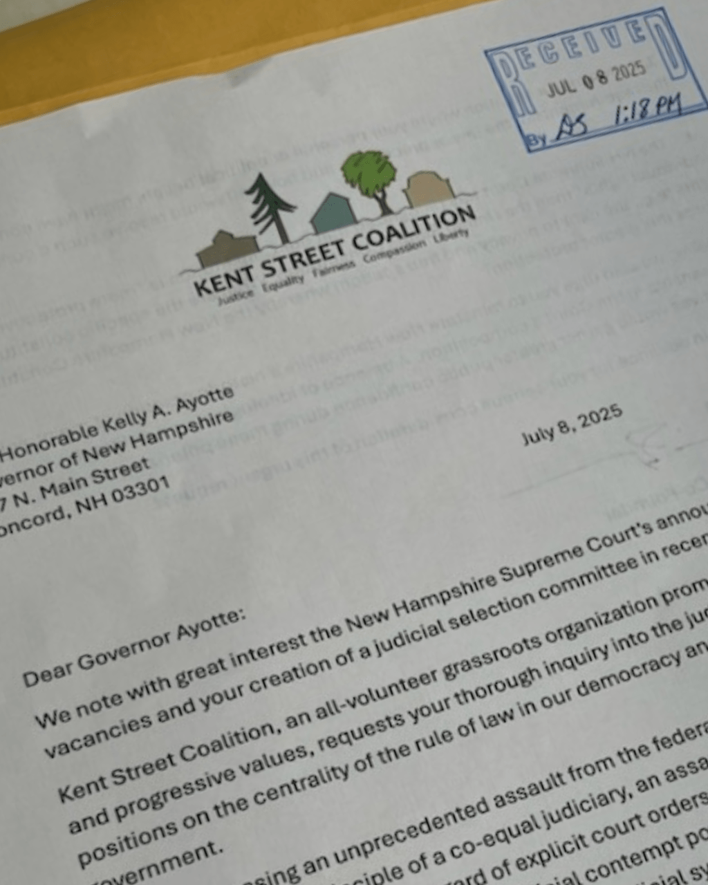 Dear Governor Ayotte…