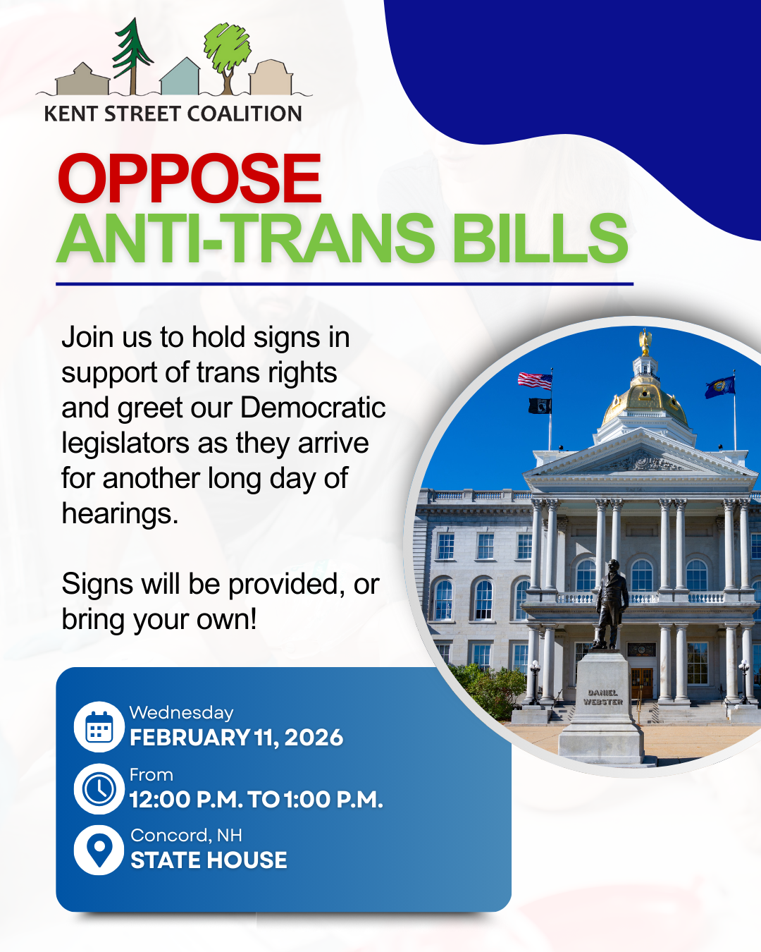 Wednesday 2/11  Legislative Visibility at the State House
