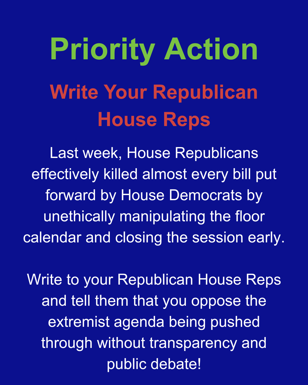 Priority Action: Week of March&nbsp;15