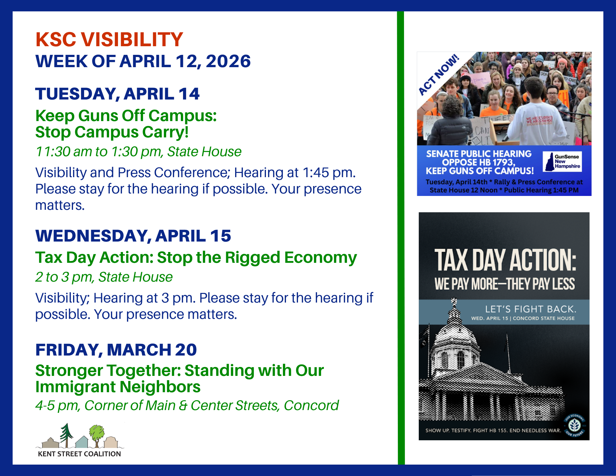 VISIBILITY ACTIONS: April 12 – April 18