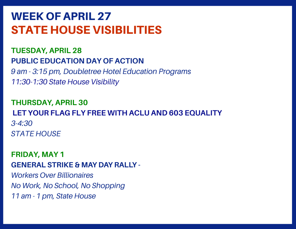 VISIBILITY ACTIONS: April 26 – May&nbsp;2